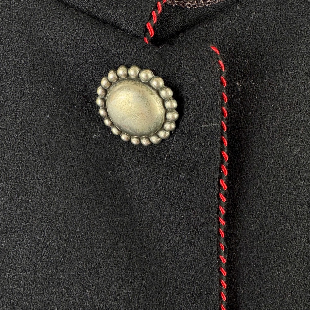 Vintage Western Embroidered Horse Jacket Black Silver Button Southwestern - Picture 2 of 9